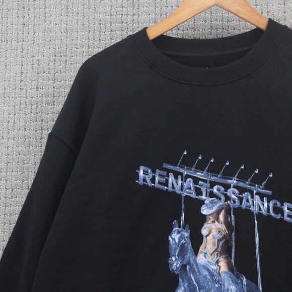 Beyoncé Crewneck Sweatshirt Mens 2XL Black Official Renaissance World Tour Merch - Picture 3 of 9